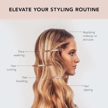 Kitsch Metal Duck Billed Hair Clips - Hair Styling Clips for Sectioning, Cutting, Coloring, Blow Drying and Makeup | Salon Quality Accessories - 6pcs (Rose Gold)