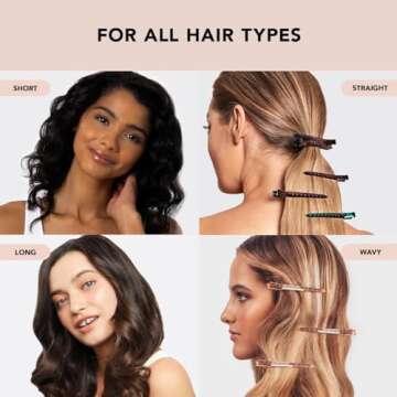 Kitsch Metal Duck Billed Hair Clips - Hair Styling Clips for Sectioning, Cutting, Coloring, Blow Drying and Makeup | Salon Quality Accessories - 6pcs (Rose Gold)