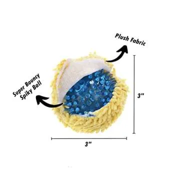 HugSmart Spiky Monster Dog Balls - Durable Squeaky Toy