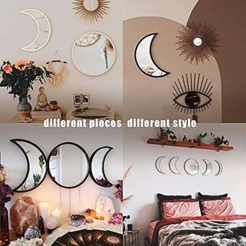 Moon Phase Mirror Set - Unique Home Decor Mirrors