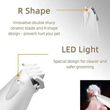 Electric Dog Paw Fur Trimmer for Small Cat Dog Clippers Cordless Ear Hair Clipper Mini Light up Grooming Clippers 2 Speeds Rechargeable Quiet Grooming for Paw Eyes Ears Face Rump