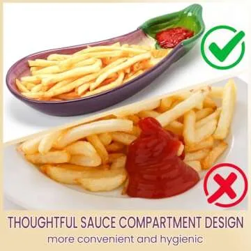 KXZ Chip And Dip Serving Platter Set, 12.7 Inch Purple Multi-Purpose Tray For Dips,Crackers, Chips, And Snacks -Perfect Party Dish Or Appetizers, Salads, Tacos, Sushi, Fried Chicken, Dumplings