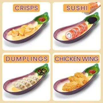 KXZ Chip And Dip Serving Platter Set, 12.7 Inch Purple Multi-Purpose Tray For Dips,Crackers, Chips, And Snacks -Perfect Party Dish Or Appetizers, Salads, Tacos, Sushi, Fried Chicken, Dumplings