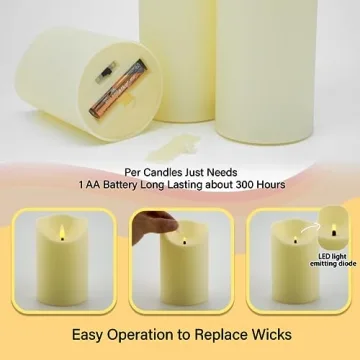 Nimiko Flameless LED Candles Set with Remote