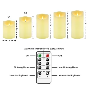 Nimiko Flameless LED Candles Set with Remote