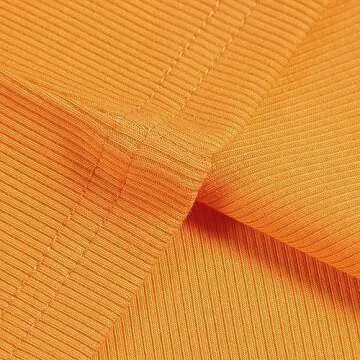 Artfish Women's Sleeveless Shirt Ribbed Fitted Scoop Neck Basic Long Crop Tank Top Square Cotton Orange, L