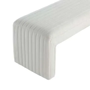 Bedroom Bench,Modern Ottoman Bench 49 inch,Upholstered Entryway Bench & Dining Bench,Boucle Fabric Footrest Stool Bedroom Bench Seat for Living Room/Bedroom/End of Bed