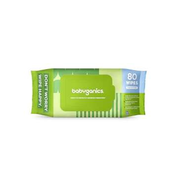 Babyganics Unscented Diaper Wipes, 800 Count, Non-Allergenic and formulated with Plant Derived Ingre...