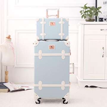 Mosslanda UNIWALKER 2 Piece Vintage Luggage Set - Stylish Travel Suitcases