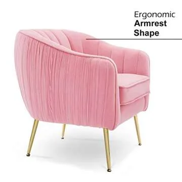 Altrobene Velvet Accent Chair for Living Room Bedroom