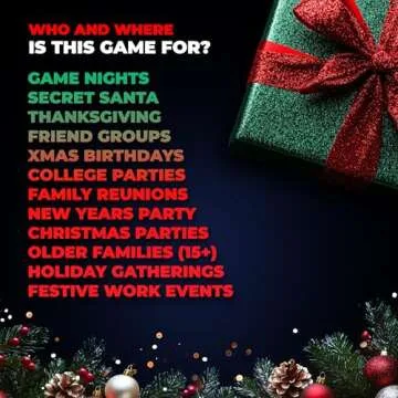 Hollew Christmas Card Game Sorry Not Sorry - Family Games | Christmas Stocking Filler Games | Xmas Gift Ideas, Secret Santa Gifts | Holiday Party Games | Cards Games for Adults Parties | Age 15+