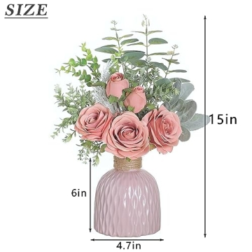 Elegant Artificial Flowers with Ceramic Vase for Home Decor