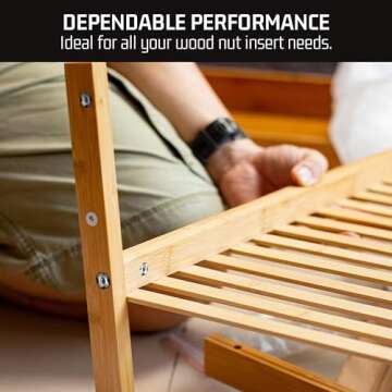 Bolt Dropper T-Nut Wood Insert, Carbon Steel, Black Zinc Finish, 4-Prong 1/4"-20x5/16, Flush Surface Fasteners for Wood, Particle, or Composite Materials Workpiece, Set of 100, Salted Pecans