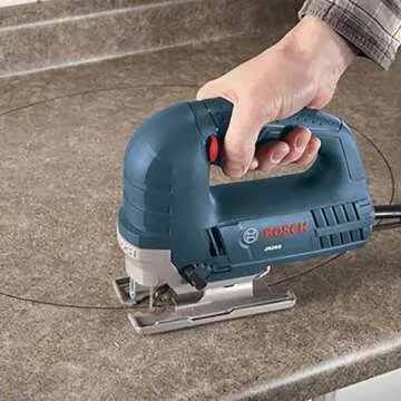 BOSCH JS260 Top-Handle Jig Saw - 6.0 Amp Motor, Variable Speed Control, Low-Vibration Plunging Design, Toolless Blade Change System - Ideal for Accurate and Smooth Cutting