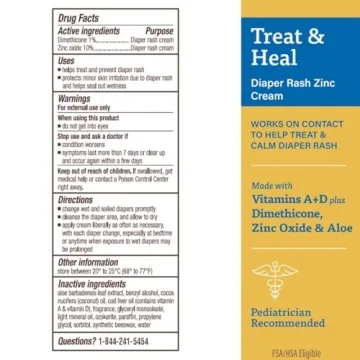 A+D Zinc Oxide Diaper Rash Cream for Quick Relief