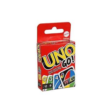 UNO GO! Pocket-Sized Cards for On The Go Play Mini Sized Playing Cards for Travel Stocking Stuffer B...