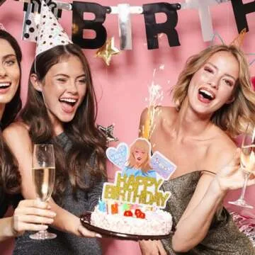 Taylor Birthday Cake Topper - Gold Glittery Celebration Decoration