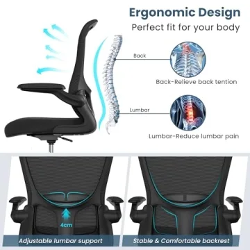 Ergonomic Drafting Chair with Lumbar Support and Style