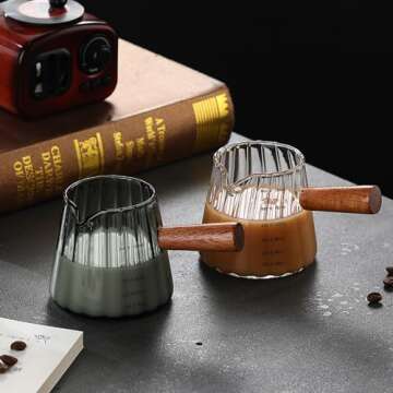 BinaryABC Glass Creamer Pitcher - 180ML Stylish & Functional