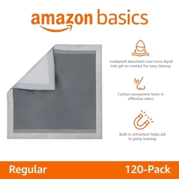 Amazon Basics Puppy Training Pads, Odor Control, Leak-Proof