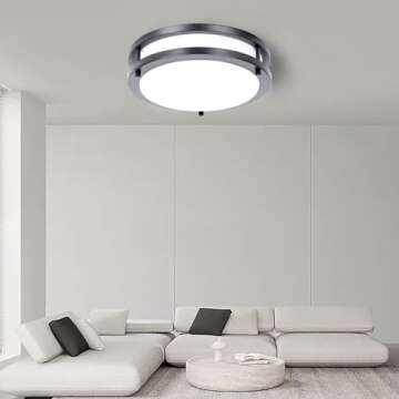 Drosbey 36W Dimmable LED Flush Mount Ceiling Light Fixture, Kitchen Light Fixtures, 12 inch Ceiling Lights for Bedroom, Bathroom, 3000K/4000K/5000K Selectable, Super Bright 3600LM