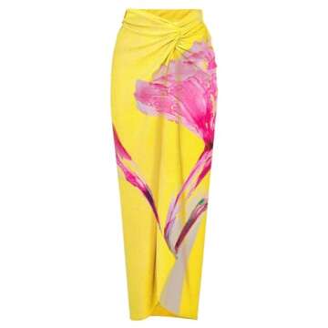 One Piece Floral Swimsuit Set with Cover Up Skirt