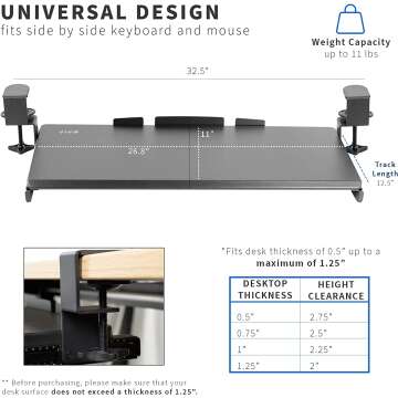 VIVO Large Under Desk Keyboard Tray - MOUNT-KB05E