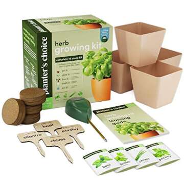 Herb Garden Growing Kit - Complete Kit - Easily Grow 4 Indoor Herbs from Seeds (Basil, Cilantro, Chi...