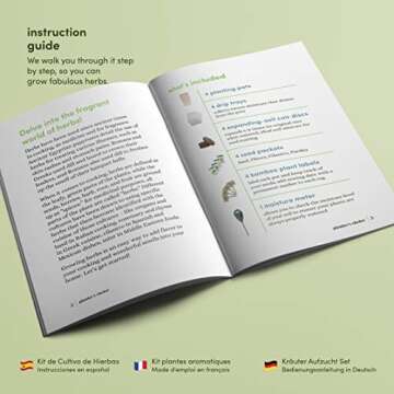 Herb Garden Growing Kit - Complete Kit - Easily Grow 4 Indoor Herbs from Seeds (Basil, Cilantro, Chives & Parsley) & Comprehensive Guide - Unique Gardening Gifts for Women & Men : Plant Starter Kit