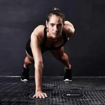 A AZURELIFE Exercise Core Sliders, Dual Sided Exercise Gliding Discs Use on Carpet or Hardwood Floors, Light and Portable, Perfect for Abdominal&Core Workouts