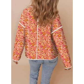 Dokotoo Women's Stylish Lightweight Floral Puffer Jacket