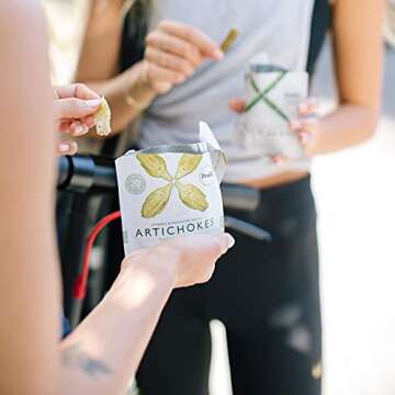 POSHI Marinated Artichoke Hearts Snack Pack | Basil + Thyme | Keto, Vegan, Paleo, Non GMO, Low Carb + Calorie, Gluten Free, Fully Cooked Vegetables, Gourmet, Healthy, All Natural (10 Pack, 1.58 oz)