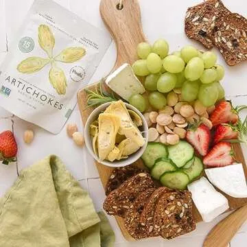 POSHI Marinated Artichoke Hearts Snack Pack | Basil + Thyme | Keto, Vegan, Paleo, Non GMO, Low Carb + Calorie, Gluten Free, Fully Cooked Vegetables, Gourmet, Healthy, All Natural (10 Pack, 1.58 oz)