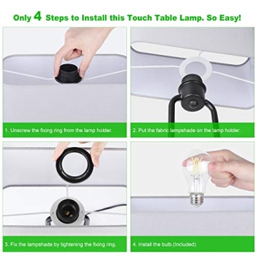 Stylish Bedside Touch Control Table Lamp with USB Ports