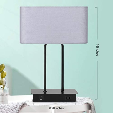 Stylish Bedside Touch Control Table Lamp with USB Ports