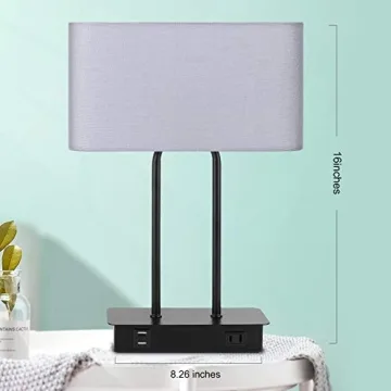 Stylish Bedside Touch Control Table Lamp with USB Ports