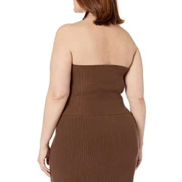 The Drop Collette Strapless Cropped Sweater Coffee Bean