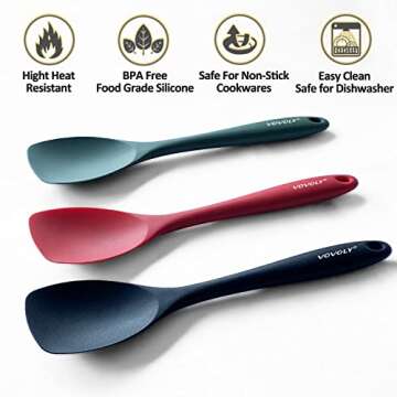 Upgrade Silicone Spatula Spoon Set,VOVOLY Heat Resistant Rubber Spoonula, Seamless Non-Stick Flexibl...