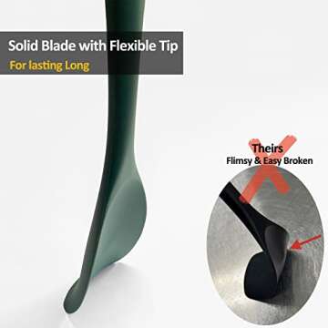 Upgrade Silicone Spatula Spoon Set,VOVOLY Heat Resistant Rubber Spoonula, Seamless Non-Stick Flexible Scrapers for Baking Mixing Tool,3 Pack,