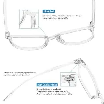 MEETSUN Blue Light Blocking Glasses, Anti Eye Strain Headache (Sleep Better),Computer Reading Glasses UV400 Transparent Lens (Black + Clear Frame/Clear Lens 2 Pack, 53)