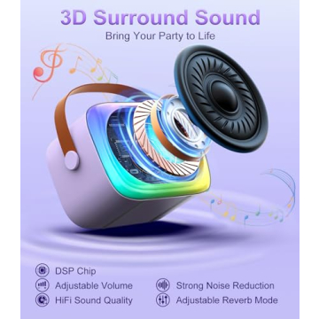 TiMOVO Mini Karaoke Machine with 2 Wireless Microphones