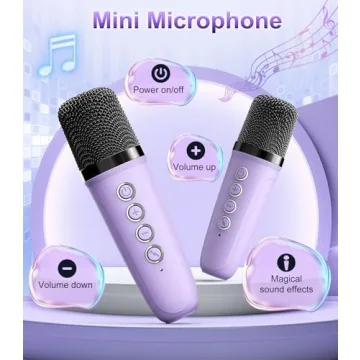 TiMOVO Mini Karaoke Machine with 2 Wireless Microphones