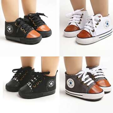 KIDSUN Unisex Baby High Top Sneakers - Soft & Stylish