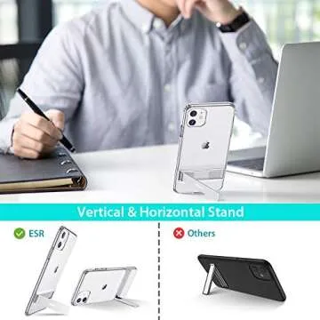 ESR Metal Kickstand Designed for iPhone 11 Case, [Vertical and Horizontal Stand] [Reinforced Drop Protection] Flexible TPU Soft Back for iPhone 11 (2019 Release), Clear
