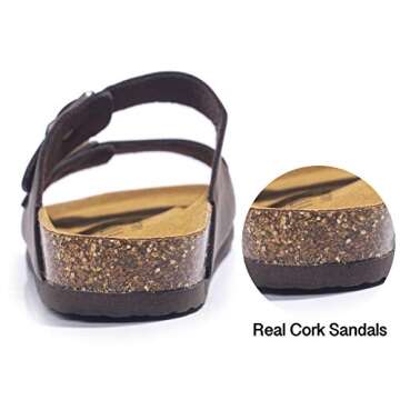 FITORY Men's Sandals with Adjustable Straps & Cork Footbed