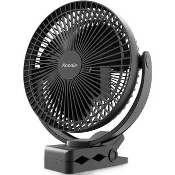 Koonie 8-Inch Battery Operated Clip on Fan