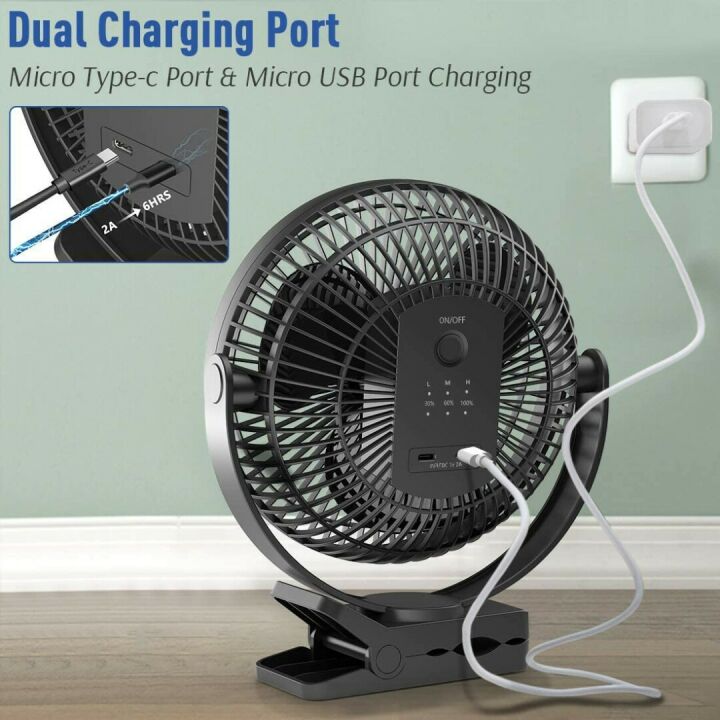 Koonie 8-Inch Battery Operated Clip on Fan