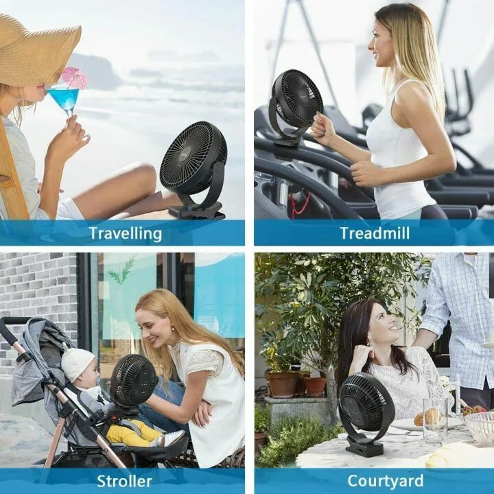 Koonie 8-Inch Battery Operated Clip on Fan