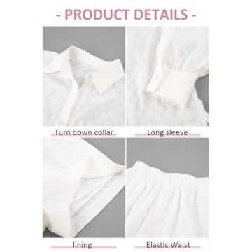 Fixmatti Women Casual 2 Piece Tracksuit Loose Button Blouse Shirt Top High Wasit Elastic Shorts Set Summer Outfits Blue S