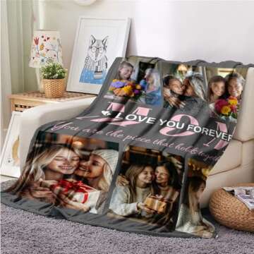ZHOUSFK Mom Blanket - Custom Photo Blanket for Mother's Day